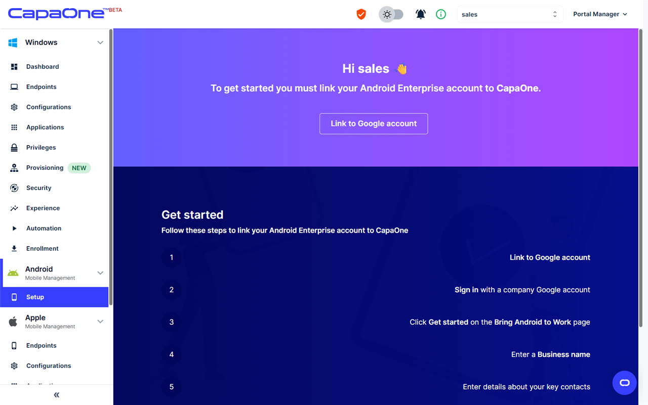 Android Enterprise setup
