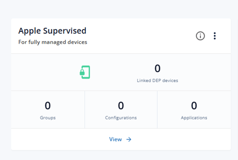 Supervised enrollment configuration set as default DEP profile