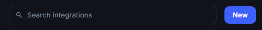 CapaOne Integrations page search field with the New button
