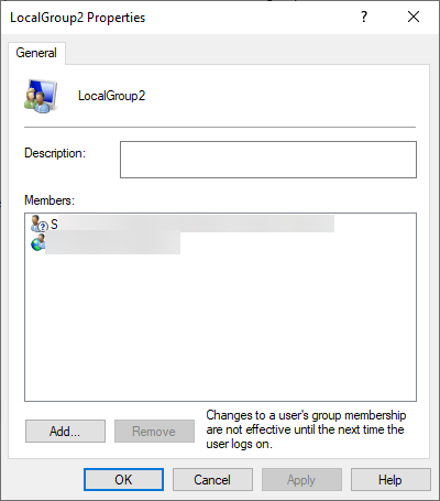 Orphaned user account shown as an unresolved SID in a local group