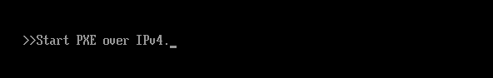 The device boot screen stopped at Start PXE over IPv4