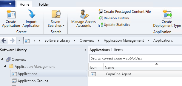 Importing CapaOne as an application in SCCM