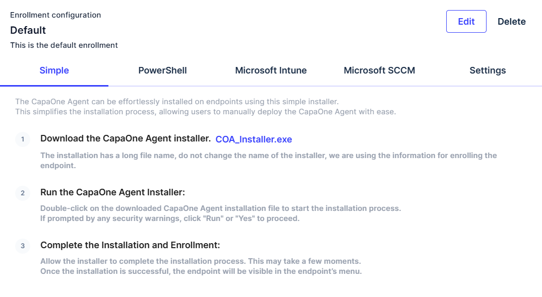 Windows enrollment methods